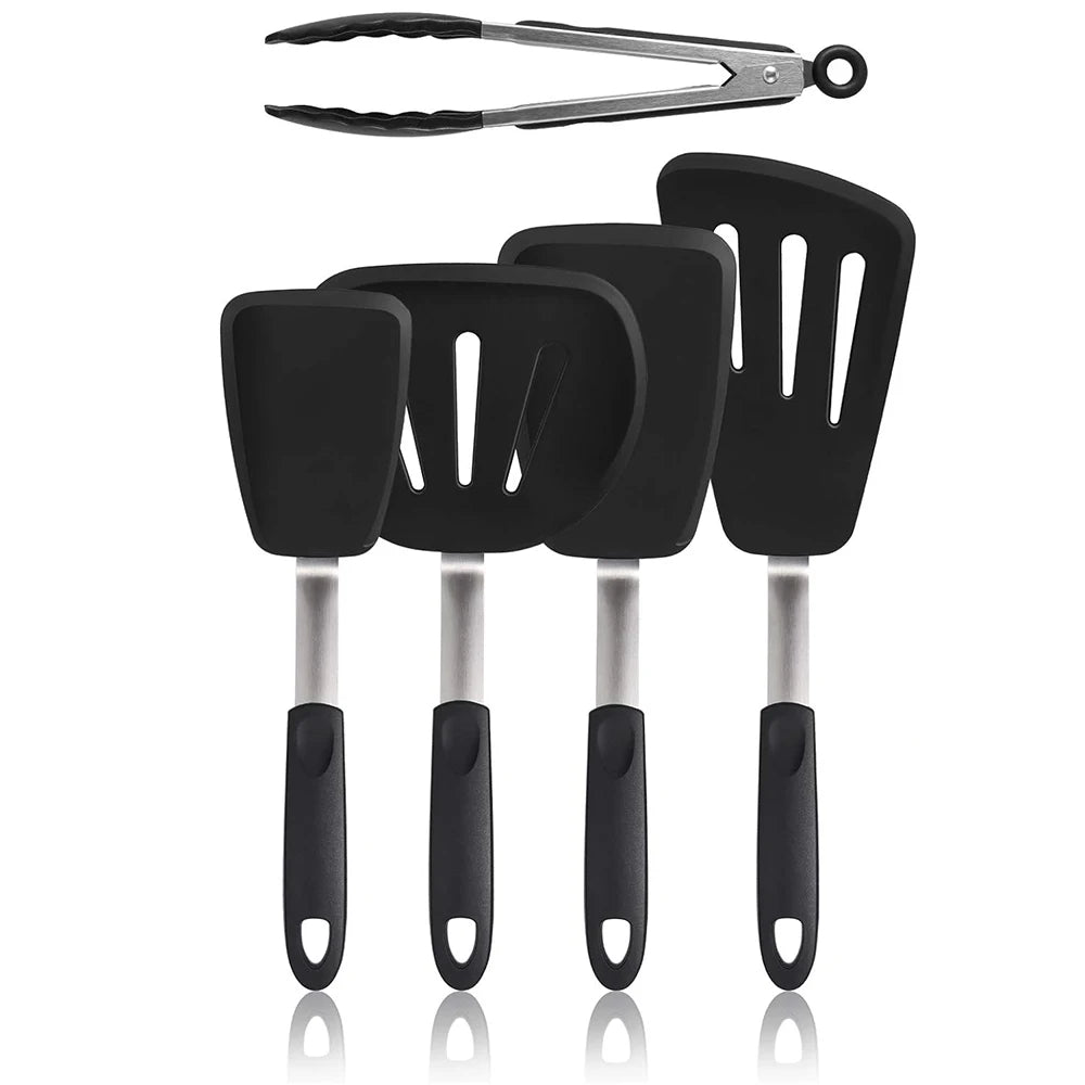 LMETJMA 5-Piece Silicone Spatula Set – Heat Resistant Turner Silicone Spatula Set PRIMED