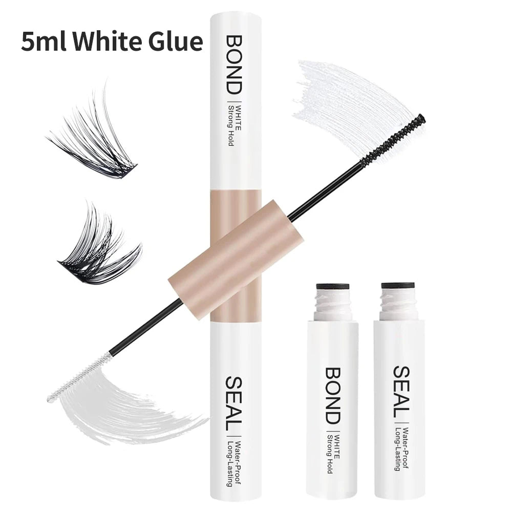 NICOO 2-in-1 Bond & Seal Eyelash Glue | Waterproof Lash Adhesive Eyelash Adhesive PRIMED gold-5m white