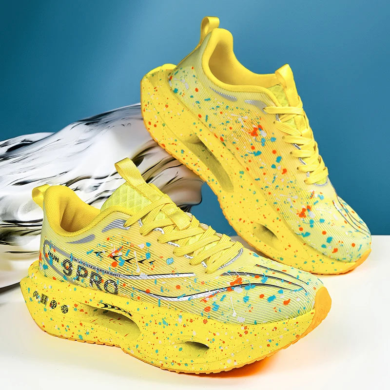LETCOMFIT Men's Carbon Plate Night Glow Running Sneakers Men's Running Shoes PRIMED