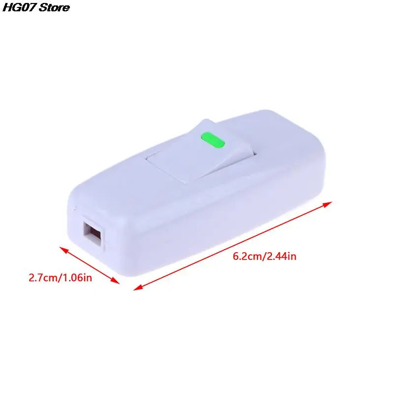 White Inline ON/OFF Cord Switch for Desk Lamp & Table Light