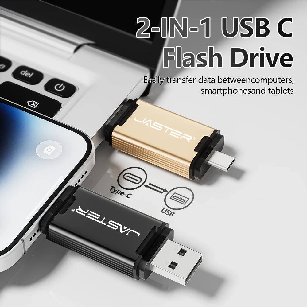 JASTER Type-C USB Flash Drive | Free Custom Logo | 16–128GB USB Flash Drive PRIMED