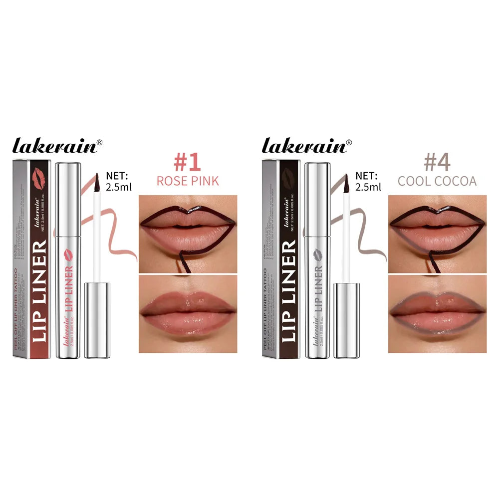 Peel Off Matte Lip Liner Pencil – Waterproof & Long Lasting Lip Liner Pencil PRIMED 01 Add 04-2Pc