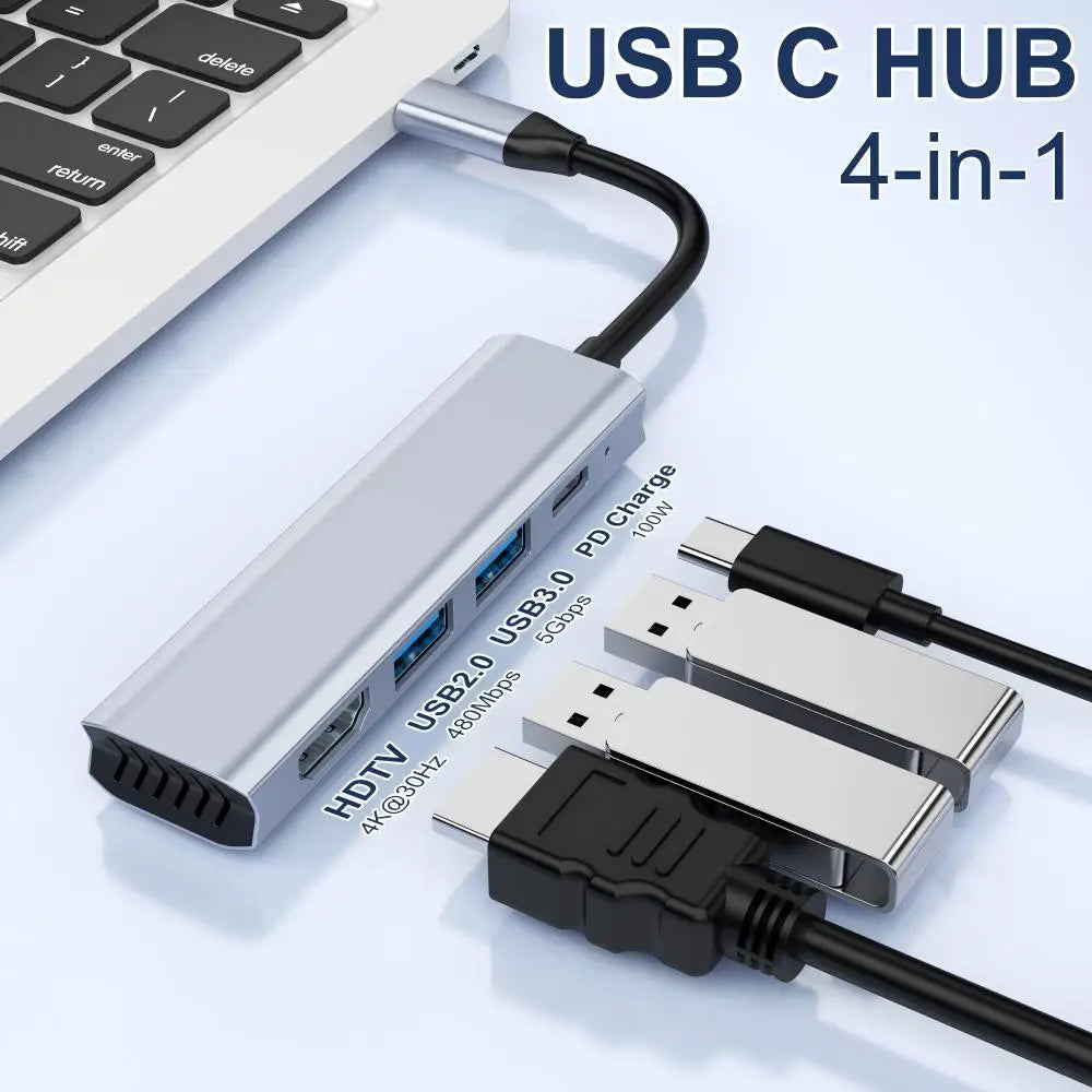 USB-C Hub 4K HDMI Adapter | USB 3.0 & PD Docking Station USB-C Docking Hub PRIMED