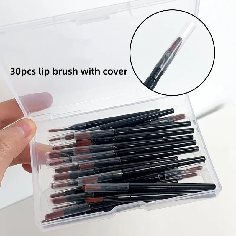 30-Piece Disposable Lip & Concealer Makeup Brush Set