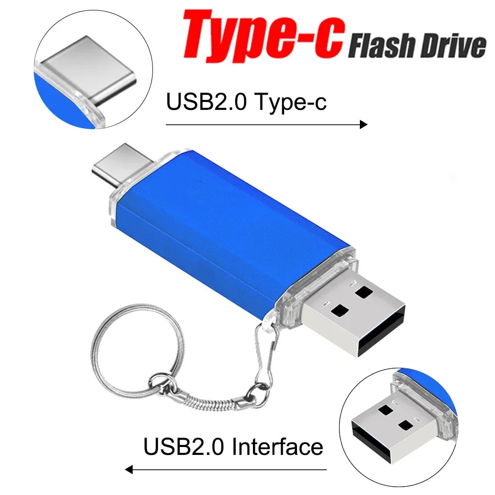 KAWEIDA 2-in-1 OTG Type-C USB Flash Drive 16–128GB Metal OTG USB Flash Drive PRIMED