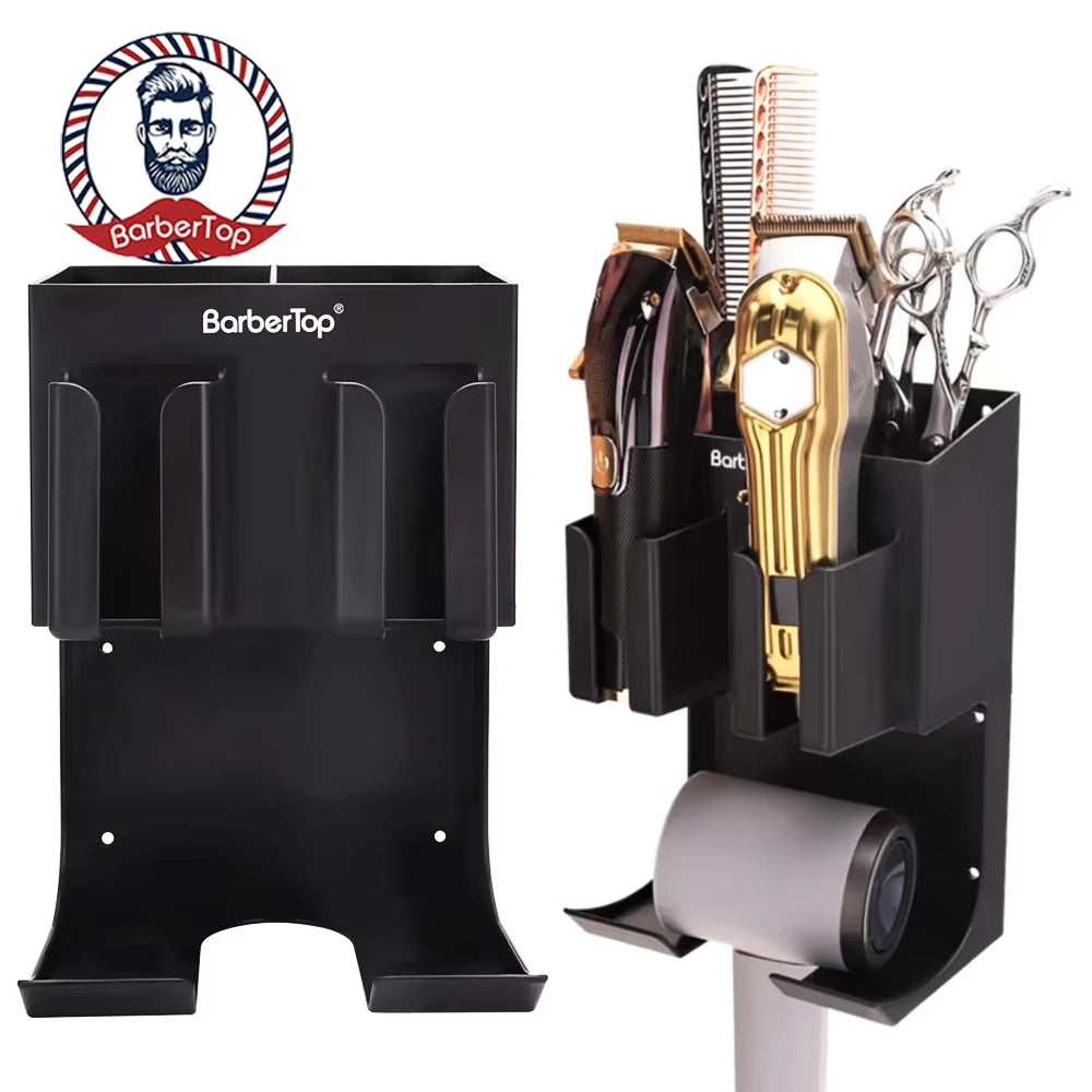 Wall-Mounted Barber Tool Holder & Salon Storage Organizer