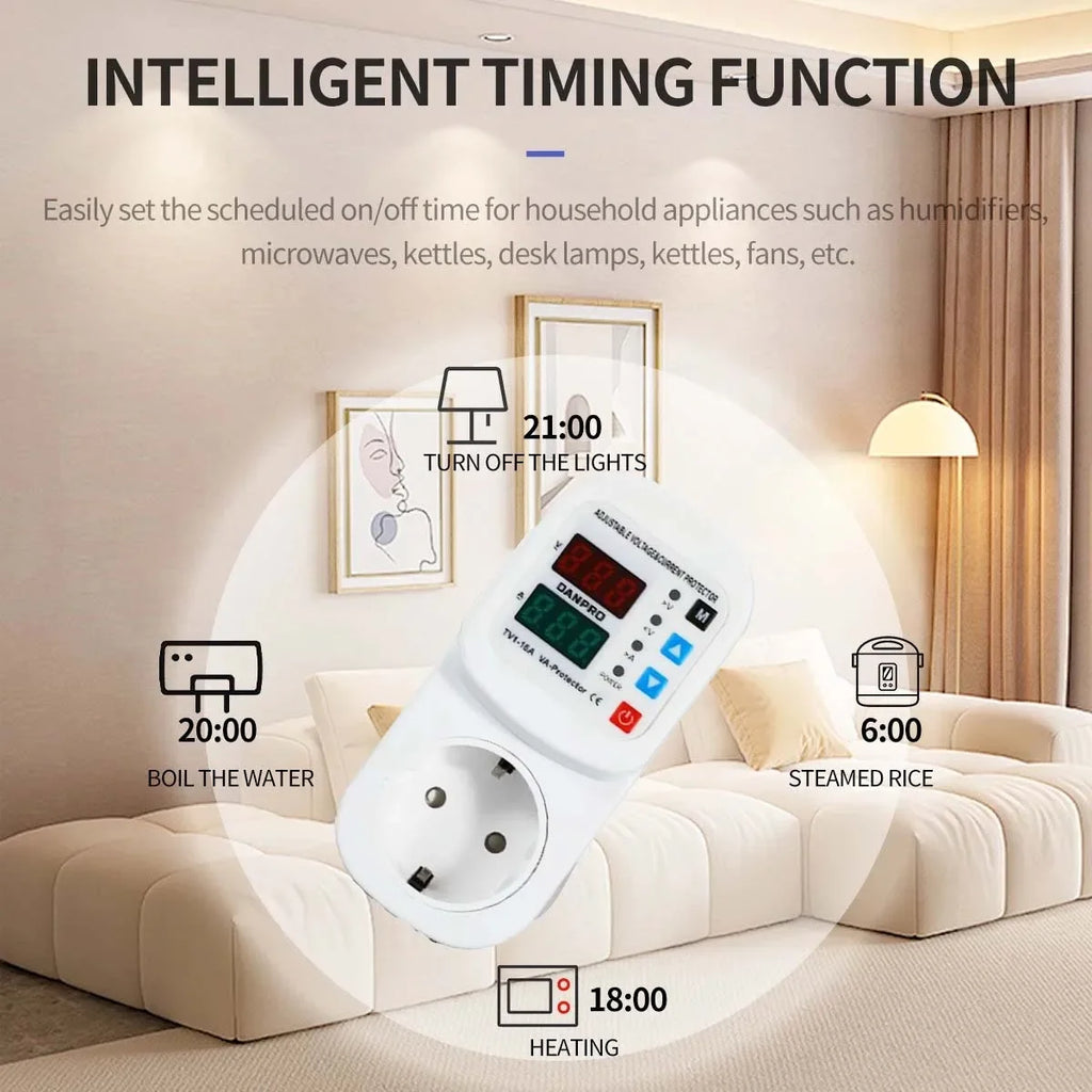 ZS9-VASK Adjustable 1–16A Voltage & Current Power Protector