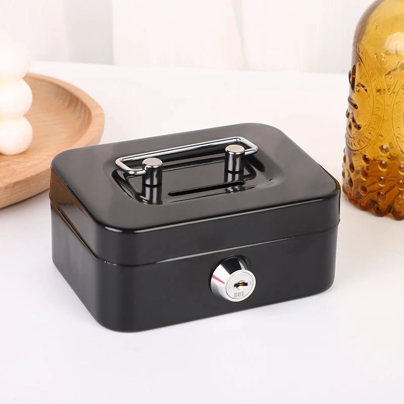Portable Mini Lockable Steel Cash Box – Coin & Key Safe Lockable Cash Box PRIMED