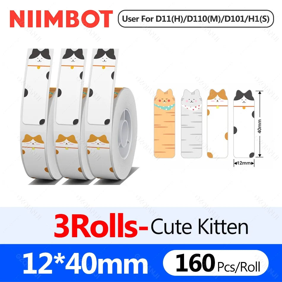 Niimbot D11H 300DPI Bluetooth Thermal Label Printer Portable Bluetooth Label Printer PRIMED Only 3Rolls TTM